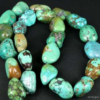 Natural Hubei Turquoise Nugget Beads  