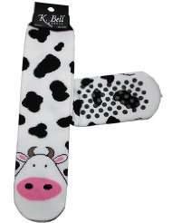 Tubular Cow Non Skid Slipper Socks by K. Bell