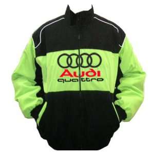  Audi Quattro Racing Jacket Black and Light Green Sports 
