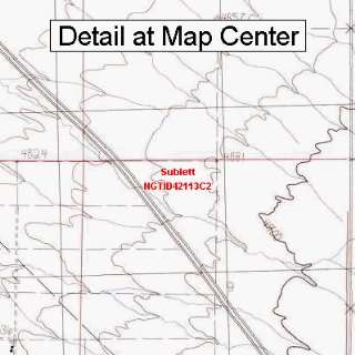 USGS Topographic Quadrangle Map   Sublett, Idaho (Folded/Waterproof 