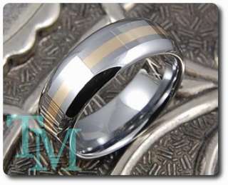 Tungsten Ring 18K Gold Inlay Wedding Band Hot Jewelry  