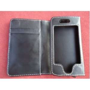  iPhone 4 Leather Cover with Credit Card/ID slots, magnetic 