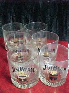 Set of 6 Jim Beam Shield Tumblers Glasses  