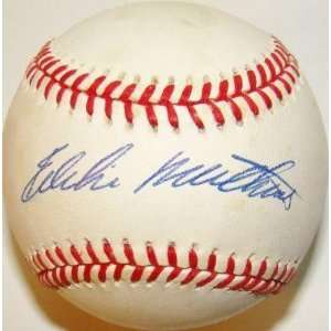 Eddie Mathews Autographed Baseball   Official NL BRAVES   Autographed 