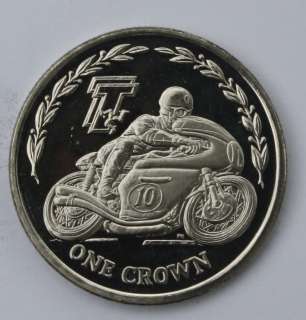   Isle of Man Unc. Cupro Nickel the TT Races Renzo Pasolini Coin  