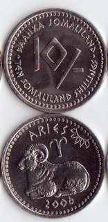 This is a complete set of 12 uncirculated Somaliland zodiac coins