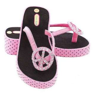  Luna Kicks Girls Shoes Pink Platform Polka Dot Flip Flop 