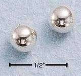 Sterling Silver 6mm Heart Cz Post Earrings  