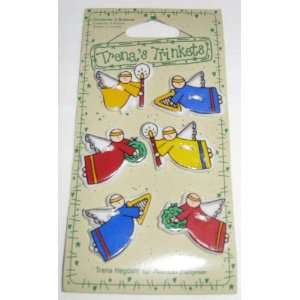  Set of 6 Trenas Trinkets Flying Angels Christmas Buttons 