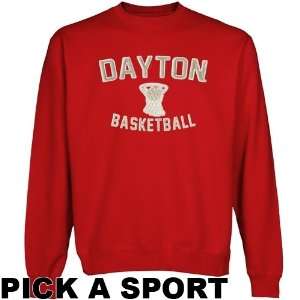  Dayton Flyers Legacy Crew Neck Fleece Sweatshirt   Red 