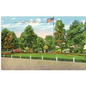 1940s Vintage Postcard   Parkside Drive Entrance at Laura Bradley Park 
