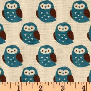  44 Wide Kokka Trefle Cotton/Linen Blend Canvas Owls 