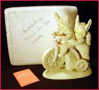 1997 Dept 56 Snowbunnies On A Tricycle Built For Two  