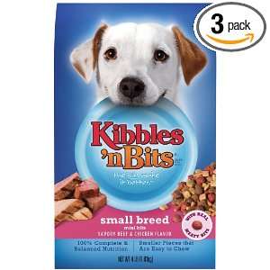 Kibbles n Bits Mini Bits Savory Chicken and Beef, 4 Pounds (Pack of 3)