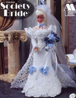 Society Bride Barbie Annies Attic Dress for Fashion Dolls Crochet 