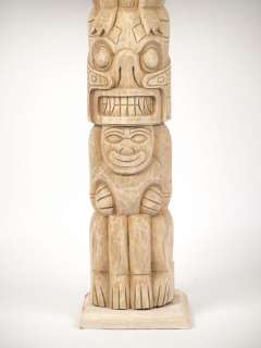 Northwest Coast Indian Totem Pole Replica Thunderbird   3.5 Feet Tall 