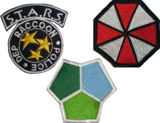 Set Resident Evil Embroidered Patches Tricell Umbrella S.T.A.R.S 