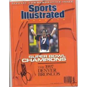  Autographed John Elway Picture   Qb Si Sports Illustrated 