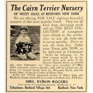  1927 Ad Cairn Terrier Nursery Misty Isles Byron Rogers 