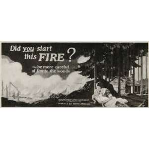 1926 Billboard Ad Fire Prevention Woods Forest Cabin 