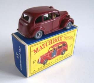 MATCHBOX LESNEY 17 AUSTIN FX TAXI, RARE D BOX, 1962, MIB  