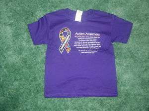 Child XS 4 5 Autism Awareness Ribbon Purple t shirt NEW  