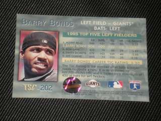 BARRY BONDS 1996 STADIUM CLUB AUTO CARD #202 BONDS COA  