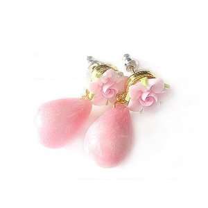  Rose in Sweet Style Natural Stone Drop Earrings. Jewelry
