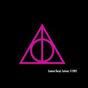 Deathly Hallows Harry Potter Car Window Decal Sticker Raspberry Pink 4 