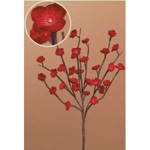   19 Red Blossom Lighted Branch With White LEDs   Battery Operated