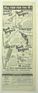 Original Advertisement for Buck Rogers Toys   May 1937  