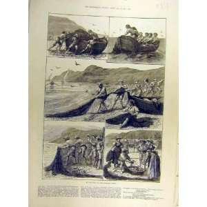  1884 Reta Fishing Corsica Boat Sea Beach Corsican Print 