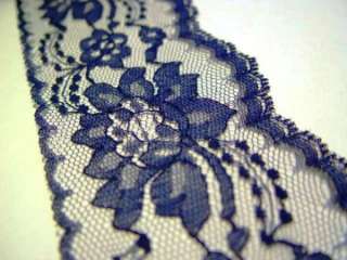 this auction is for five 5 yards of vintage never used navy lace trim 
