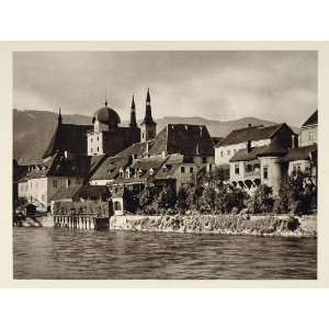  1928 Leoben Austria Town City Mur River Photogravure 