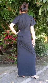 Ladies Traditional Thai Dress Set Red Shoulder Black XL  