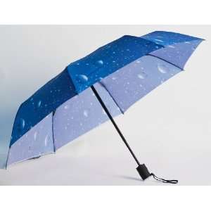    Compact Mini Triple Fold Rain Drop Print Umbrella 