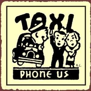  Taxi Phone Us Vintage Metal Art Automotive Retro Tin Sign 