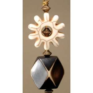   Brown and Ivory Faux Wood Ceiling Fan Pull