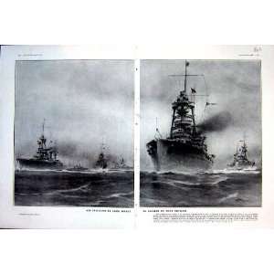  Ships Cruiser Navy Tourville Suffren French Print 1931 