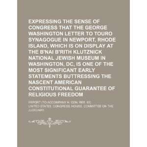  the sense of Congress that the George Washington letter to Touro 
