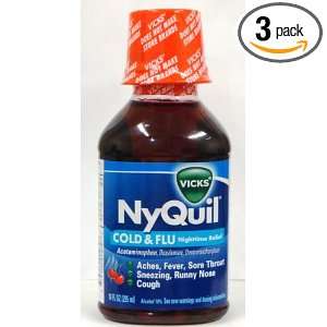  Vicks NyQuil Cold and Flu Nighttime Relief Liquid, Cherry 