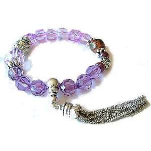  Beaded Asian Tassel Bracelet Lavender Arts, Crafts 