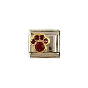   Paw Print Birthstone Cat Dog Bear Animal Theme Italian Charm Jewelry