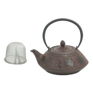  Large Warriors Cast Iron Teapot