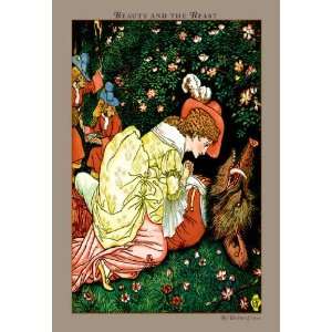 Beauty and the Beast   In the Woods 12x18 Giclee on canvas 