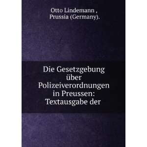   der . Prussia (Germany). Otto Lindemann   Books