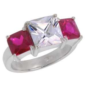   Size Princess Cut Cubic Zirconia Bridal Ring (Available in Sizes 6 to