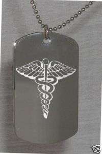 Medical Alert Your Info Dog Tag Necklace FREE ENGRAVING  