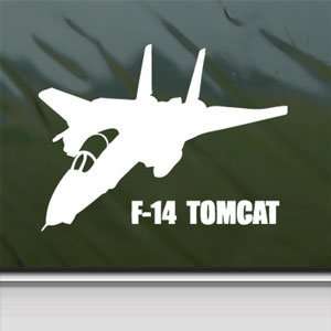  F 14 Tomcat Facing Left NAVY White Sticker Laptop Vinyl 
