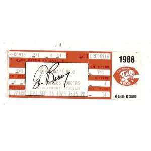  1988 tom browning signed Perfect Game Full Ticket 9_16_88 